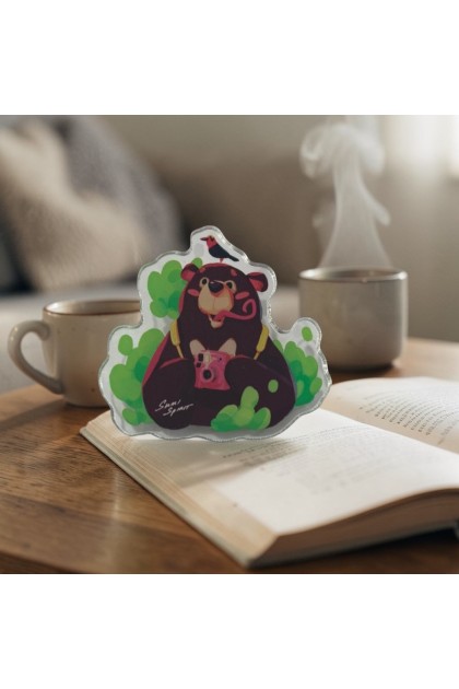Acrylic Magnet Clip: Sun Bear